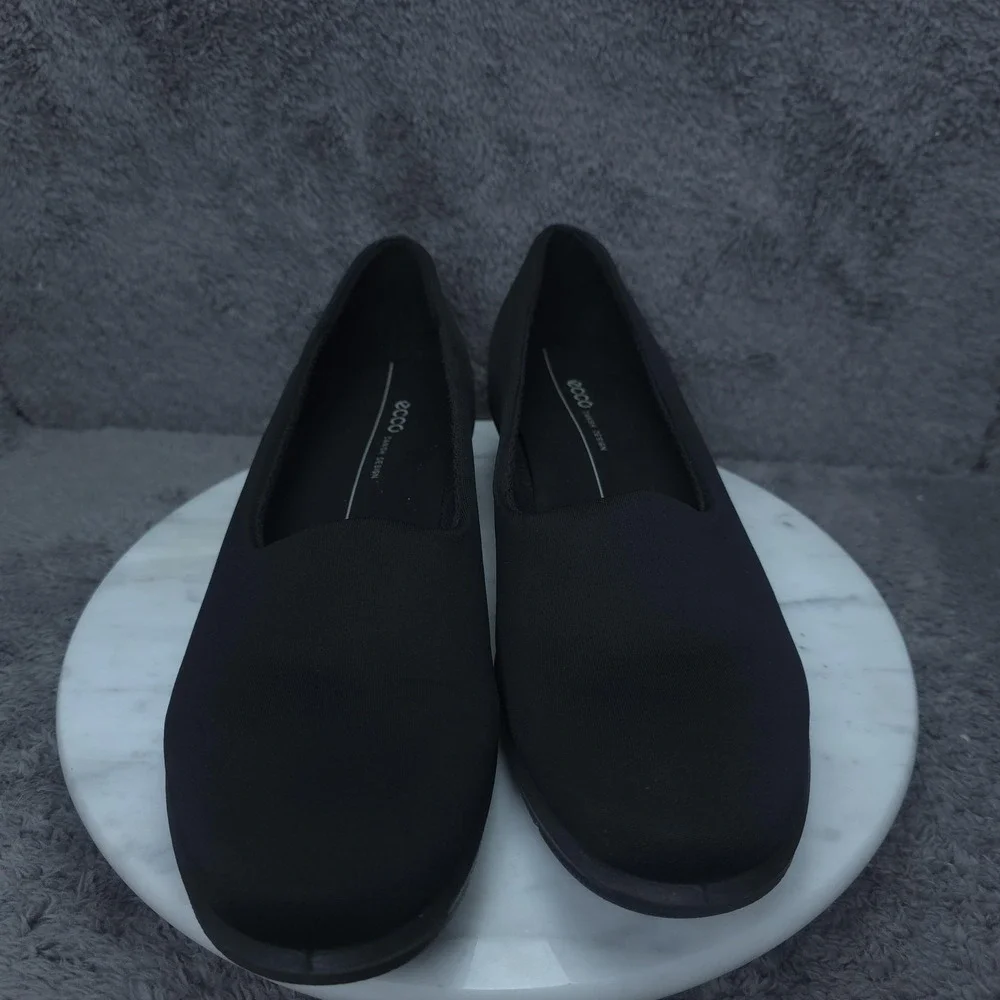 ECCO Shoes Womens Size 10 Black Fabric Slip On Flats Comfort Walking Casual